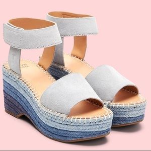 Frye & Co Amber Espadrille Icy Blue Wedges